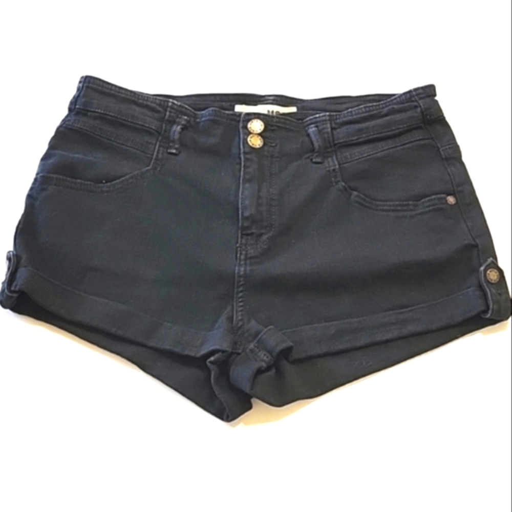 Topshop Moto black denim shorts women's size 10